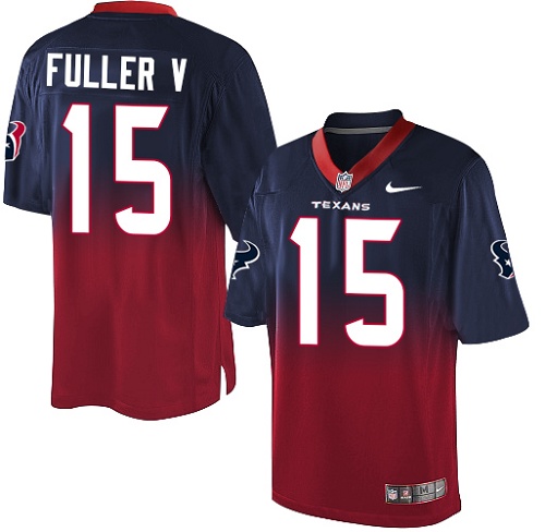 Men's Limited Will Fuller V Nike Jersey Navy/Red - #15 Fadeaway NFL Houston Texans